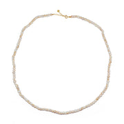 Collier doré et coquillage blanc rosé - 60CM