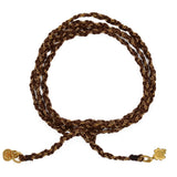 Bracelet chocolat et chaine dorée