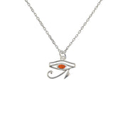 Luckyteam bijoux femme argent 925 collier oeil d'horus onyx rouge