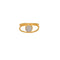 Bague dorée double et pierre cabochon - 50 / PIERRE DE LUNE