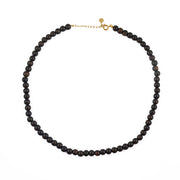 Collier perles en bois noir