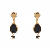 Boucles dorées et pierres - ONYX NOIRE