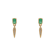 Boucles dorées pierre et pampille goutte zircons - ONYX