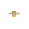 Bague dorée rectangle et zircon - 50 / ZIRCON BLANC