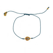 Bracelet tressé et goutte pierre - BLEU JEAN & LABRADORITE