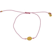 Bracelet tressé coloré madone dorée - ROSE
