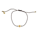 Bracelet tressé bleu jean soleil doré et zircon - CHOCOLAT