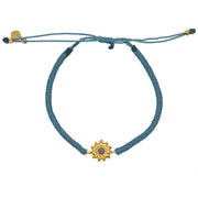 Bracelet tressé et soleil pierre - BLEU & LABRADORITE