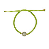 Bracelet tressé bleu jean et labradorite - VERT & PREHNITE