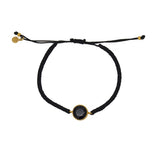 Bracelet tressé bleu jean et labradorite - NOIR & ONYX NOIRE