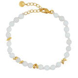 Bracelet perles naturelles et noeuds - AGATE BLANCHE