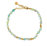 Bracelet perles naturelles et noeuds - AGATE VERTE