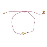 Bracelet tressé bleu jean et croix doré - ROSE