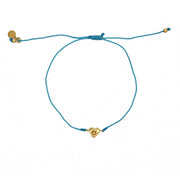 Bracelet fil fin coloré coeur doré et zircon - TURQUOISE
