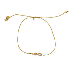 Bracelet tressé pierre et zircon - DORÉ - PERLES DE CULTURE