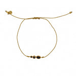 Bracelet tressé pierre et zircon - DORÉ - ONYX NOIRE -