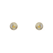 Boucles dorées pierre facettée et étoile - PIERRE DE LUNE -