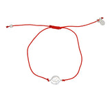 Bracelet tressé coloré et médaille croix argent 925 - ROUGE