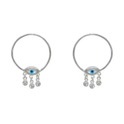 Boucles argent 925 oeil nacre et zircons
