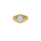 Chevalière dorée pierre cabochon et zircons - 50 / PIERRE DE