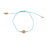 Bracelet tressé et goutte pierre - TURQUOISE & PIERRE DE