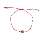Bracelet tressé et goutte pierre - FUSHIA & RUBIS