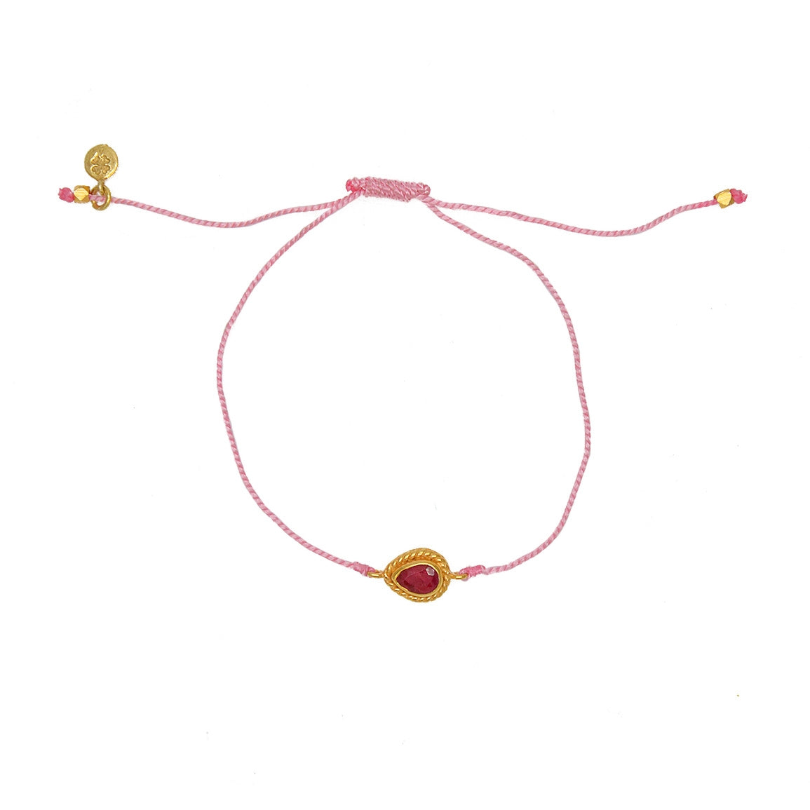 Bracelet tressé et goutte pierre - ROSE & RUBIS