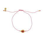 Bracelet tressé et goutte pierre - ROSE & RUBIS