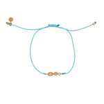 Bracelet tressé pierre et zircon - TURQUOISE - PIERRE DE