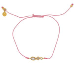 Bracelet tressé pierre et zircon - ROSE - PIERRE DE LUNE -