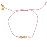 Bracelet tressé pierre et zircon - ROSE - PIERRE DE LUNE -