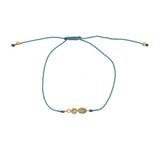 Bracelet tressé pierre et zircon - BLEU JEAN - LABRADORITE -