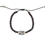 Bracelet perles bois et perle colorée