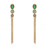 Boucles dorées pierres et chaines - ONYX VERTE - PREHNITE -