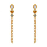 Boucles dorées pierres et chaines - PIERRE DE LUNE -