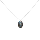 Collier argent 925 labradorite et zircons - Colliers