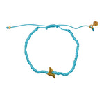 Bracelet tressé kaki dent de requin dorée