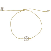 Bracelet tressé peace argent 925 - BEIGE