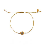 Bracelet tressé et goutte pierre