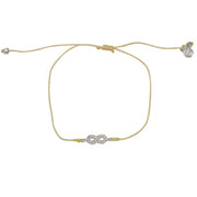 Bracelet tressé infini argent 925 et zircons - BEIGE