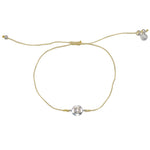 Bracelet tressé argent 925 et zircon - BEIGE