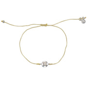 Bracelet tressé argent 925 et zircon - BEIGE