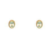 Boucles dorées et pierre ovale - PREHNITE