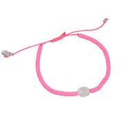 Bracelet vinyle rose et pierre de lune