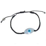 Bracelet cordon noir et oeil nacre