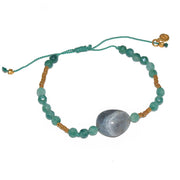 Bracelet perles agathe verte et labradorite