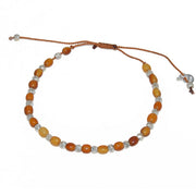 Bracelet cordon cornaline et argent 925