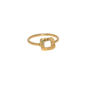 Bague dorée martelée et tourmaline