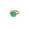 Bague dorée cabochon pierre - 50 / ONYX VERTE