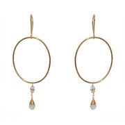 Boucles dorées et anneau et pierre goutte